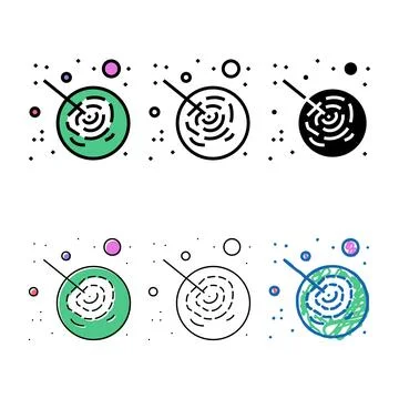 Asteroid modern falling on planet color icon vector Stock Illustration