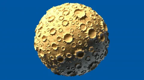 Asteroid moon rotates around the axis Stock Footage 38958033