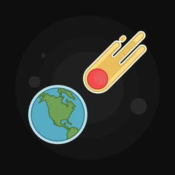 An asteroid or meteor hitting earth Stock Illustration