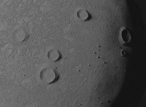 Asteroid or small plant. Craters and bumps. 3d illustration Stock Illustration