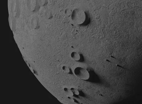 Asteroid or small plant. Craters and bumps. 3d illustration Stock Illustration