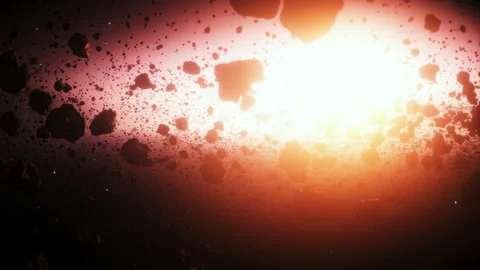 Asteroid in outer space. Earth planet. Realistic 4k animation. Stock Footage 201570544