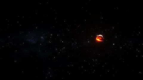 Asteroid in outer space. Earth planet. 3d rendering. Stock Illustration