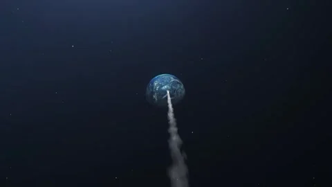 Asteroid from outer space heading to Earth and exploding in the atmosphere. Stock Footage 314817423