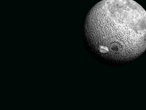 Asteroid passing the moon Stock Footage 22985723