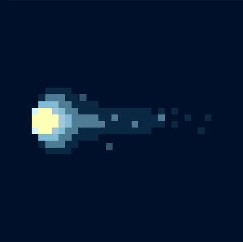 Asteroid pixel celestial body meteor or meteoroid Stock Illustration