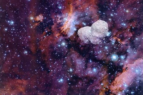 Asteroid. Science fiction cosmos. Elements of this image furnished by NASA Stock Photos