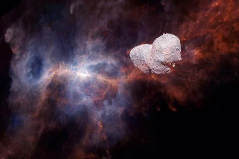 Asteroid. Science fiction cosmos. Elements of this image furnished by NASA Foto stock