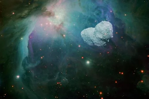 Asteroid. Science fiction cosmos. Elements of this image furnished by NASA Stock Photos