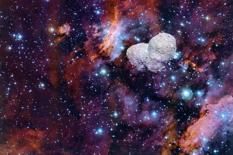 Asteroid. Science fiction cosmos. Elements of this image furnished by NASA Stock Photos