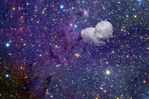 Asteroid. Science fiction cosmos. Elements of this image furnished by NASA Stock Photos