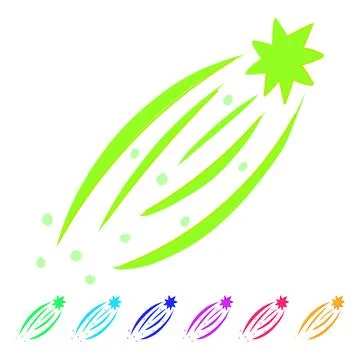 Asteroid shooting star space vector cartoon graphic Stock Illustration