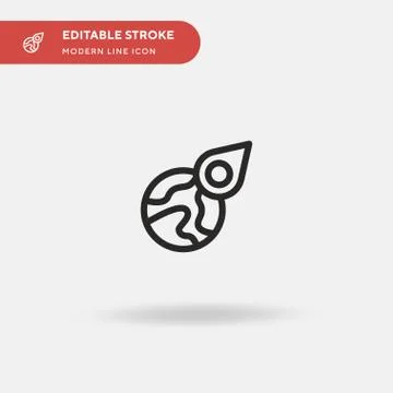 Asteroid Simple vector icon. Illustration symbol design template for web mobi Stock Illustration