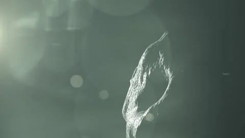 Asteroid Slowly Turning in Deep Space with Bright Flare with Lens Texture Stock Footage 288010539