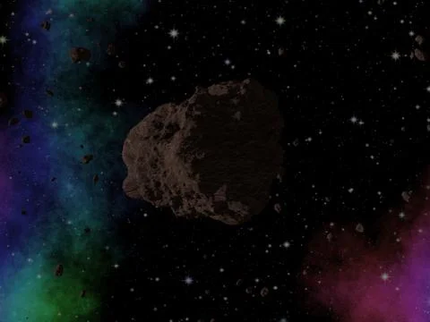 Asteroid in space Stock Illustration