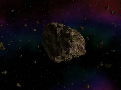 Asteroid in space Stock Illustration