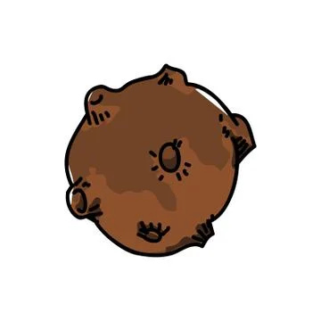 Asteroid space isolate icon Stock Illustration