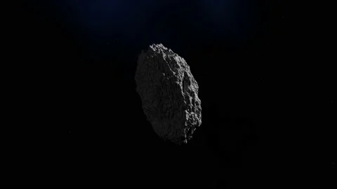 Asteroid in space. Meteorite flies and rotates slowly. Starry sky. 4K. UHD. 3d Stock Footage 237273902