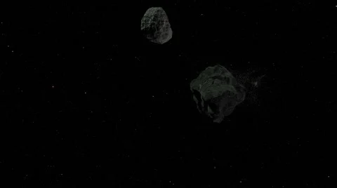 Asteroid with streaming debris Stock Footage 44227574