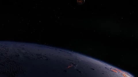 An asteroid striking the earth Video stock 53370620