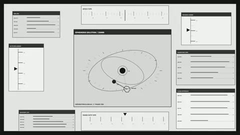 Asteroid Tracking HUD Animation Seamless Loop Stock Footage 342140009