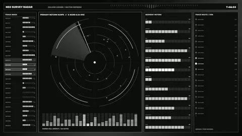 Asteroid Tracking Radar HUD Seamless Loop Stock Footage 342139467