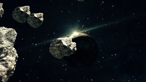 Asteroids are Attacking the Planet Video stock 76761921