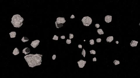 Asteroids in deep space and starry background. Stock Footage 270141391