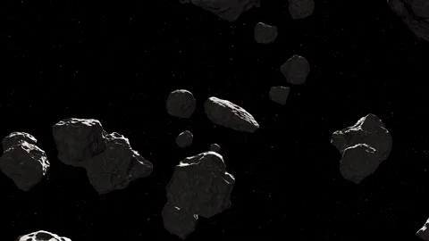 Asteroids field in deep space. Stock Footage 255288765
