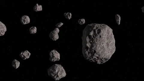 Asteroids field in deep space. Stock Footage 256677989