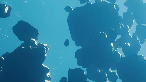 Asteroids floating in outer space with clear blue background Stock Footage 344407596