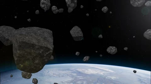 Asteroids Headed Toward Earth! Stock Footage 49582763