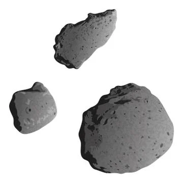 Asteroids, isolated on white Stock Illustration