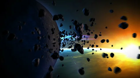 Asteroids in space Stock Footage 33864540