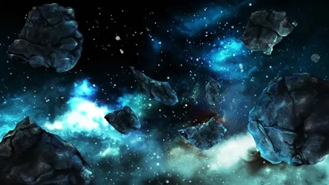 Asteroids in space Stock Footage 163040623