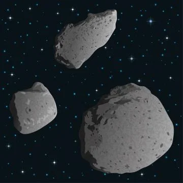 Asteroids in space Illustrazione stock