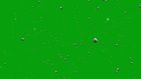 Asteroids through space motion graphics with green screen background Stock Footage 146126363