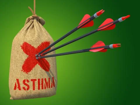 Asthma - Arrows Hit in Red Mark Target. Stock Illustration