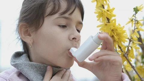 Asthma attack. Pollen allergy. Stock Footage 108511208