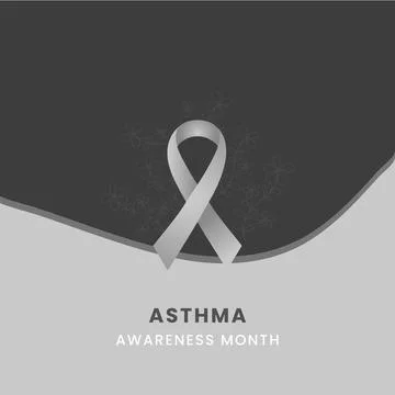 Asthma Awareness Month Vector Illustration Poster Template featuring Silver.. Stock Illustration