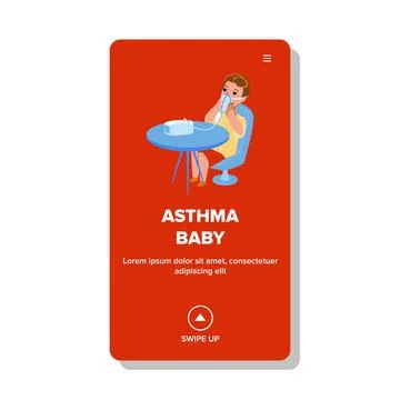 Asthma Baby Breathing Inhaler Medical Tool Vector Stock Illustration
