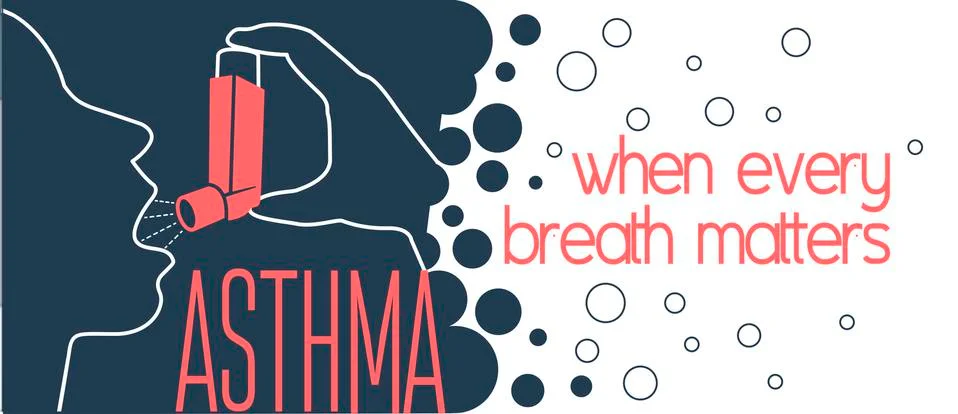 Asthma  banner Stock Illustration