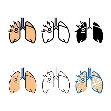 Asthma of children color icon vector forms Illustrazione stock