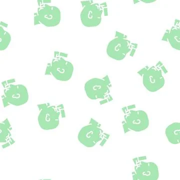 Asthma health problem glyph vector seamless pattern Stock Illustration