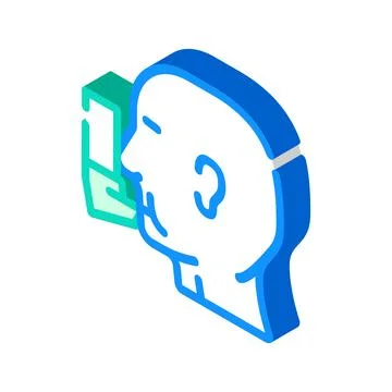 Asthma health problem isometric icon vector illustration Stock Illustration