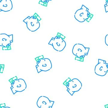 Asthma health problem vector seamless pattern Stock Illustration