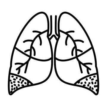 Asthma icon linear logo mark in black and white Stock Illustration