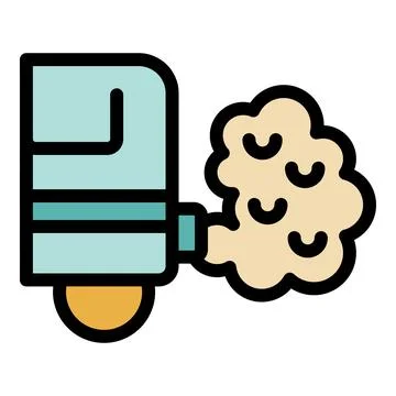 Asthma inhaler relieving respiratory problems through medication inhalation Stock Illustration