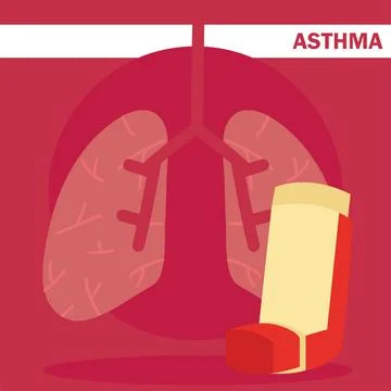 Asthma inhlaer lungs 스톡 일러스트
