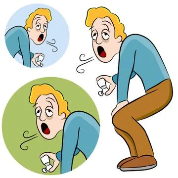 Asthma man Stock Illustration